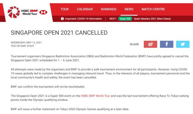 世界杯手机观看软件-新加坡公开赛取消东奥前无赛事 国羽无奈将“裸考”